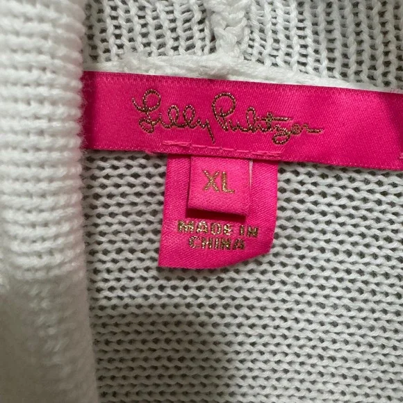 Lilly Pulitzer Tatum Fringe Cardigan Sweater White Open XL - Picture 5 of 10
